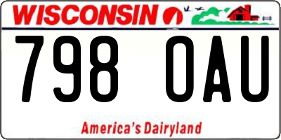 WI license plate 798OAU