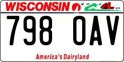 WI license plate 798OAV