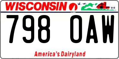WI license plate 798OAW