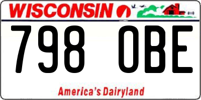 WI license plate 798OBE