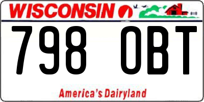 WI license plate 798OBT