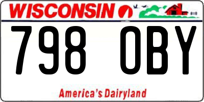WI license plate 798OBY