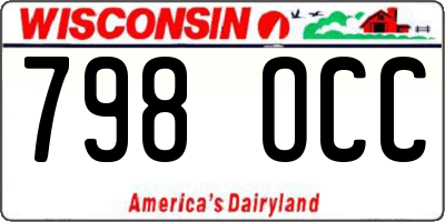 WI license plate 798OCC