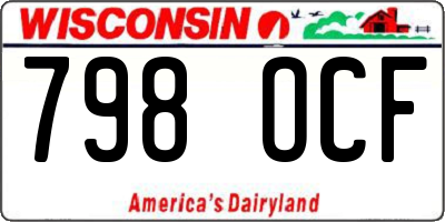 WI license plate 798OCF