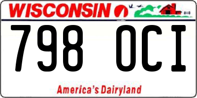 WI license plate 798OCI