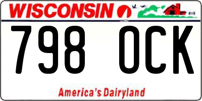 WI license plate 798OCK