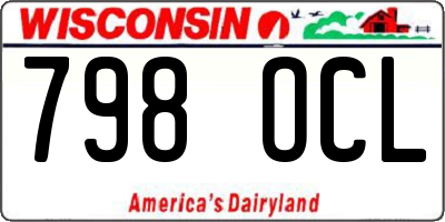 WI license plate 798OCL