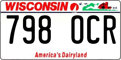 WI license plate 798OCR