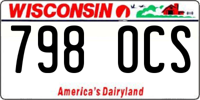 WI license plate 798OCS