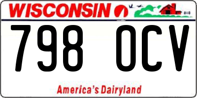 WI license plate 798OCV