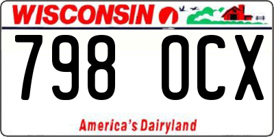 WI license plate 798OCX