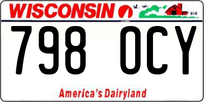 WI license plate 798OCY