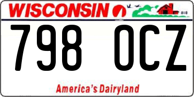 WI license plate 798OCZ