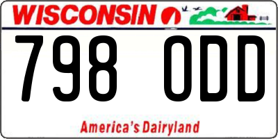 WI license plate 798ODD