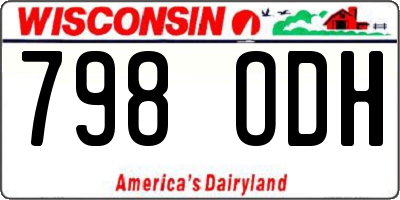 WI license plate 798ODH