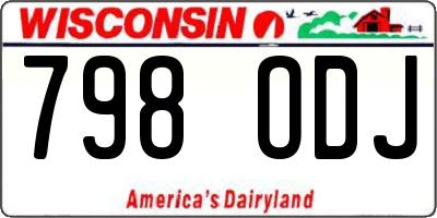 WI license plate 798ODJ