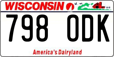 WI license plate 798ODK