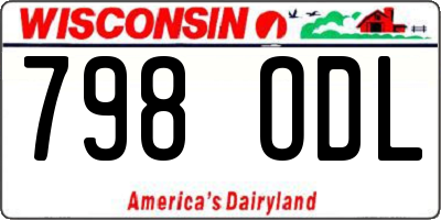 WI license plate 798ODL