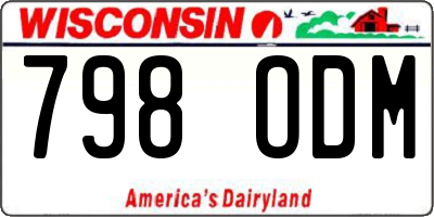 WI license plate 798ODM