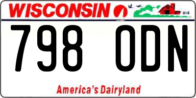 WI license plate 798ODN
