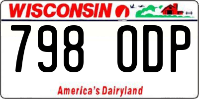 WI license plate 798ODP