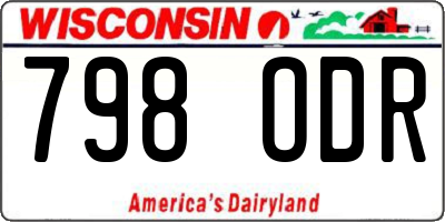 WI license plate 798ODR