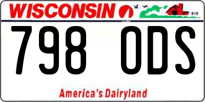 WI license plate 798ODS