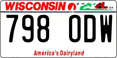 WI license plate 798ODW