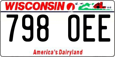 WI license plate 798OEE