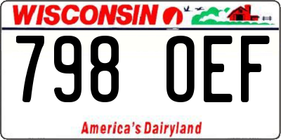 WI license plate 798OEF