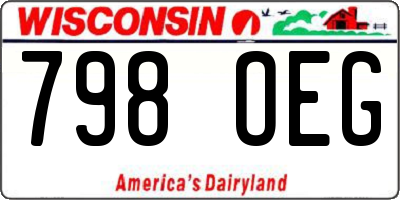 WI license plate 798OEG