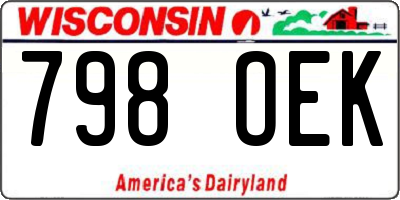 WI license plate 798OEK