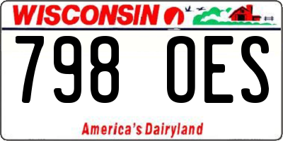 WI license plate 798OES