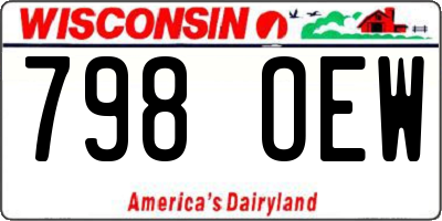 WI license plate 798OEW