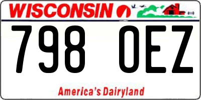 WI license plate 798OEZ