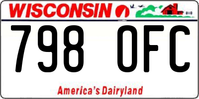 WI license plate 798OFC