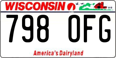 WI license plate 798OFG