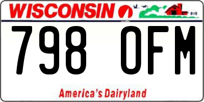 WI license plate 798OFM