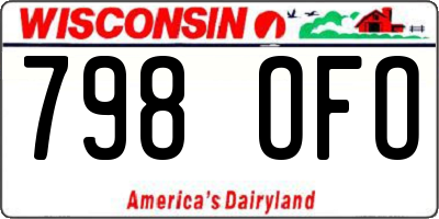 WI license plate 798OFO