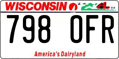 WI license plate 798OFR