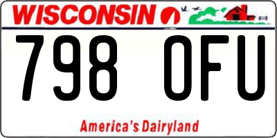 WI license plate 798OFU