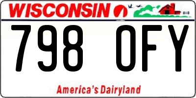 WI license plate 798OFY