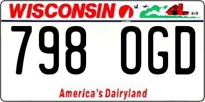 WI license plate 798OGD