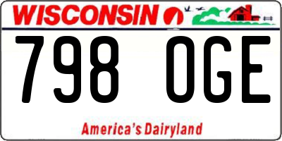 WI license plate 798OGE