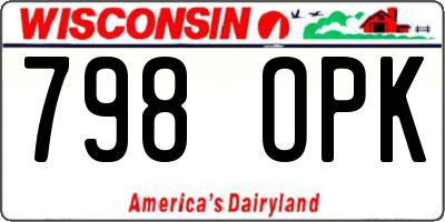 WI license plate 798OPK