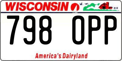 WI license plate 798OPP