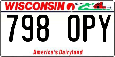 WI license plate 798OPY