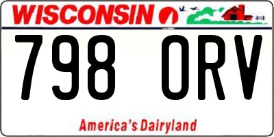 WI license plate 798ORV