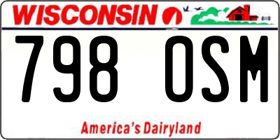 WI license plate 798OSM