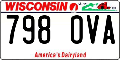 WI license plate 798OVA